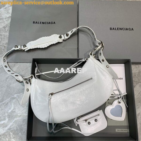 Replica Balenciaga 67130723 Women's Le Cagole Small Shoulder Bag Arena lambskin In White 4