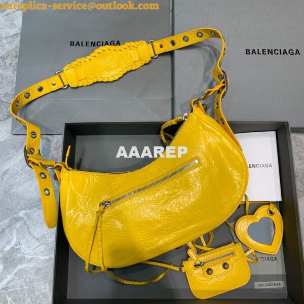 Replica Balenciaga 67130723 Women's Le Cagole Small Shoulder Bag Arena lambskin In Yellow 2