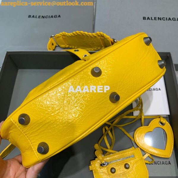 Replica Balenciaga 67130723 Women's Le Cagole Small Shoulder Bag Arena lambskin In Yellow 6