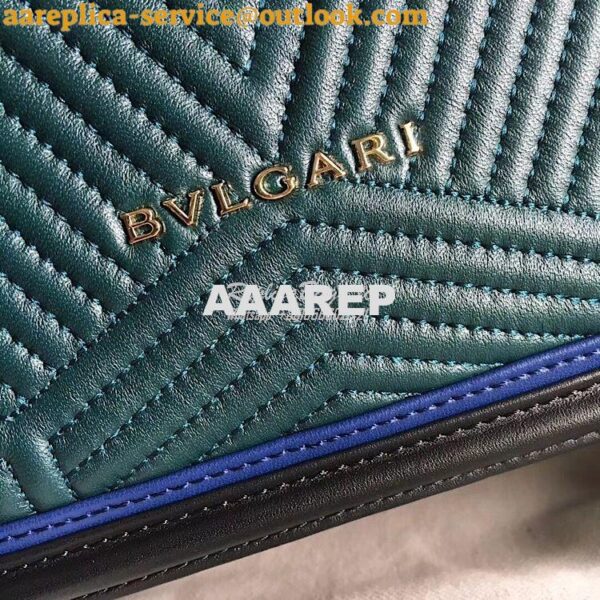 Replica Bvlgari Serpenti Forever Flap Cover Bag Framed Quilted Forest 10