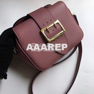 Replica Burberry The Small Buckle Crossbody Bag in Leather Dusty Pink