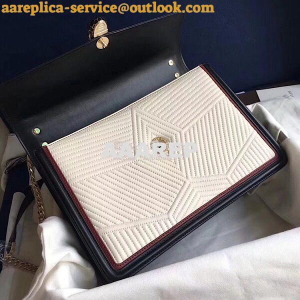 Replica Bvlgari Serpenti Forever Flap Cover Bag Framed Quilted White 9