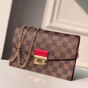 Replica Louis Vuitton Croisette Chain Wallet Damier Ebene N60288 BLV092 2