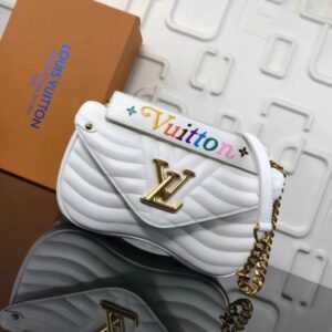 Replica Louis Vuitton White New Wave Chain Bag MM M51945 BLV640 2