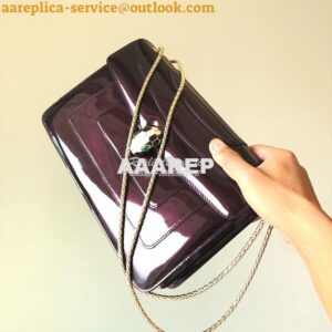 Replica Bvlgari Serpenti Forever Flap Cover Bag in Metallic Amarante 3 2