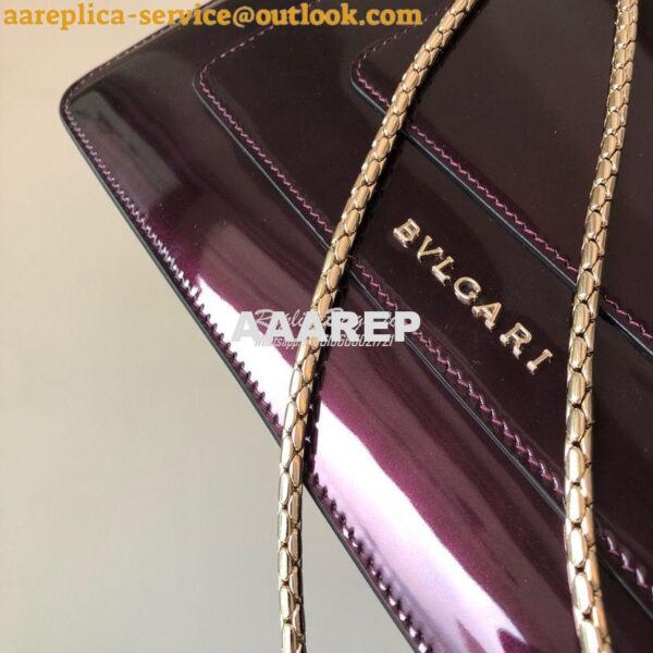 Replica Bvlgari Serpenti Forever Flap Cover Bag in Metallic Amarante 3 6