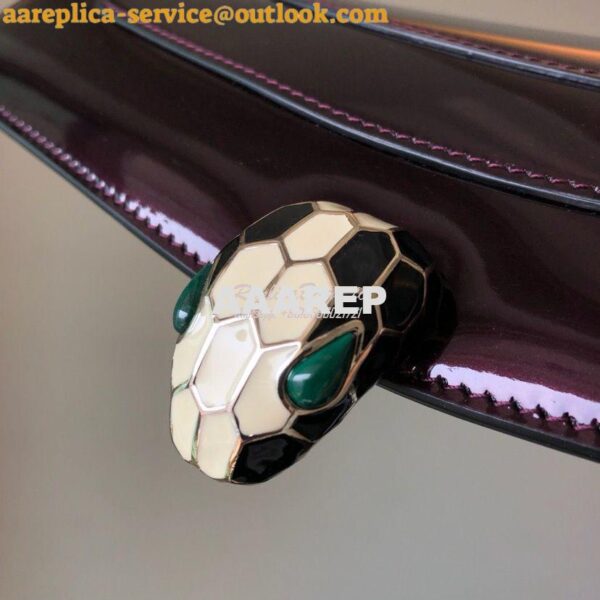 Replica Bvlgari Serpenti Forever Flap Cover Bag in Metallic Amarante 3 9