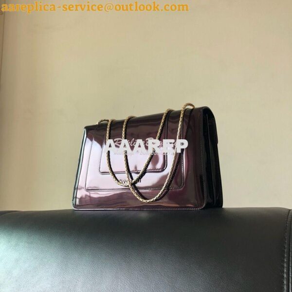 Replica Bvlgari Serpenti Forever Flap Cover Bag in Metallic Amarante 3 15