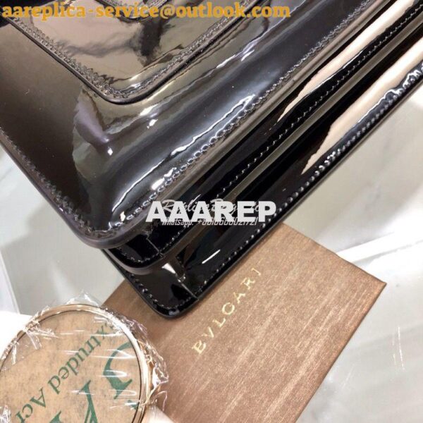 Replica Bvlgari Serpenti Forever Flap Cover Bag in Metallic Black 3979 7