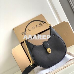 Replica Bvlgari Serpenti Ellipse Shoulder Bag 291636 Black