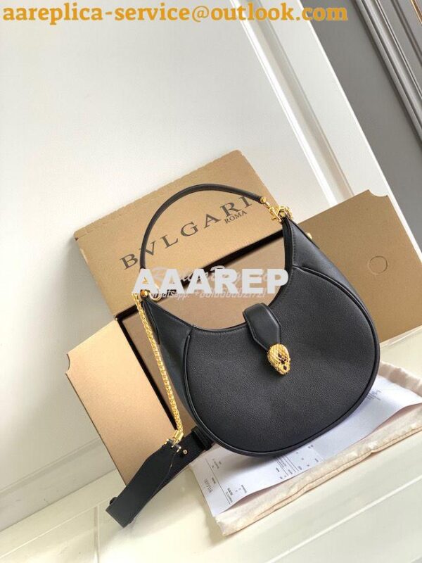 Replica Bvlgari Serpenti Ellipse Shoulder Bag 291636 Black 3