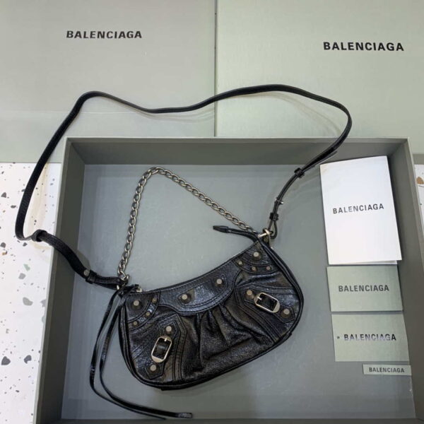 Replica Balenciaga 6940271VG9 Le Cagole Mini Multipouch in black Arena lambskin 3