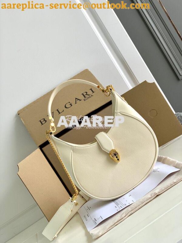 Replica Bvlgari Serpenti Ellipse Shoulder Bag 291636 Ivory 3