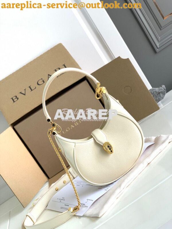 Replica Bvlgari Serpenti Ellipse Shoulder Bag 291636 Ivory 13