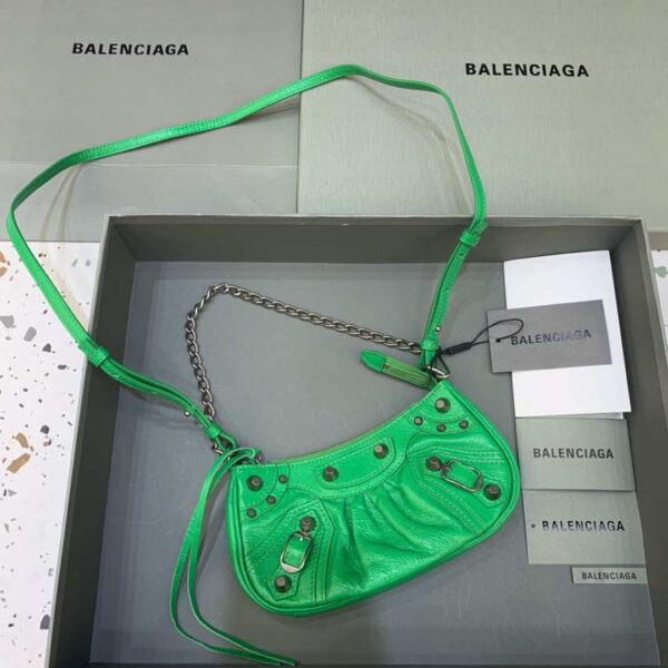 Replica Balenciaga 6940271VG9 Le Cagole Mini Multipouch in Green Arena lambskin 3