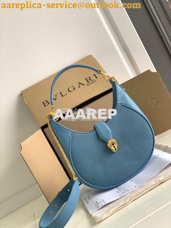 Replica Bvlgari Serpenti Ellipse Shoulder Bag 291636 sapphire blue 3