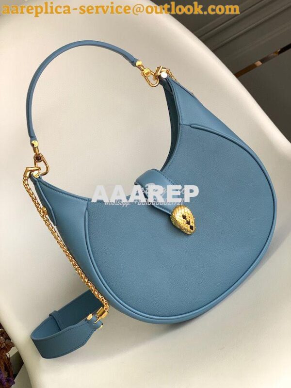 Replica Bvlgari Serpenti Ellipse Shoulder Bag 291636 sapphire blue 4