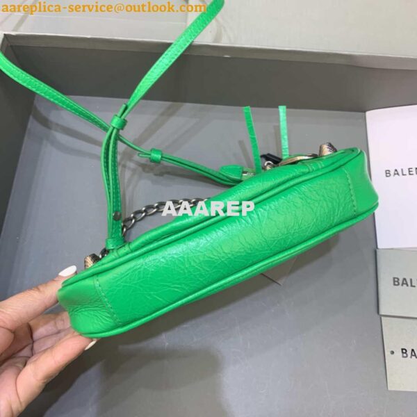 Replica Balenciaga 6940271VG9 Le Cagole Mini Multipouch in Green Arena lambskin 6