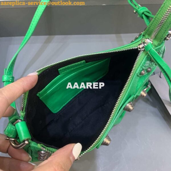 Replica Balenciaga 6940271VG9 Le Cagole Mini Multipouch in Green Arena lambskin 8