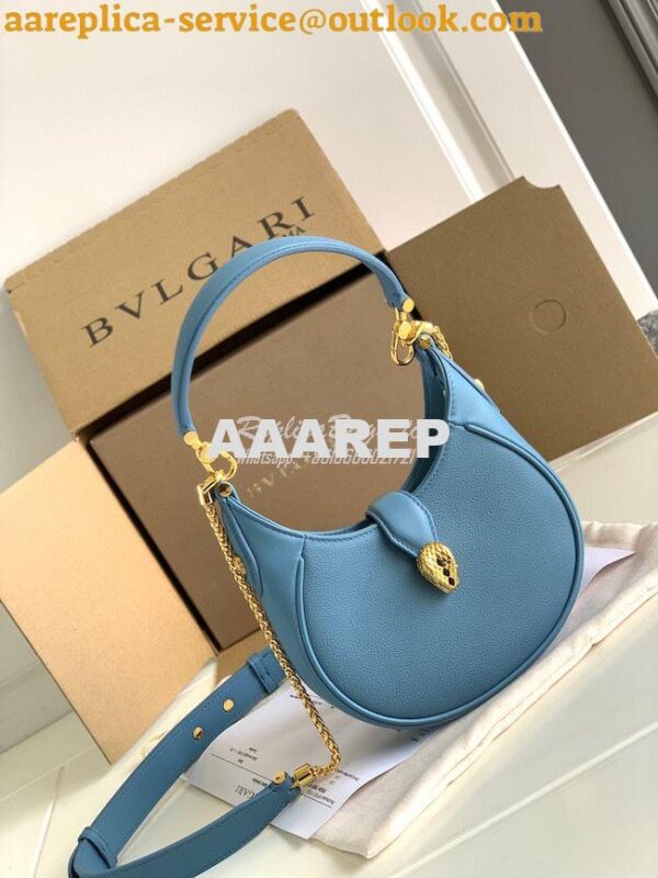 Replica Bvlgari Serpenti Ellipse Shoulder Bag 291636 sapphire blue 13