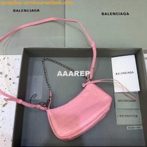 Replica Balenciaga 6940271VG9 Le Cagole Mini Multipouch in Pink Crocodile 2