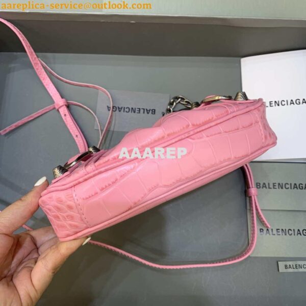 Replica Balenciaga 6940271VG9 Le Cagole Mini Multipouch in Pink Crocodile 6