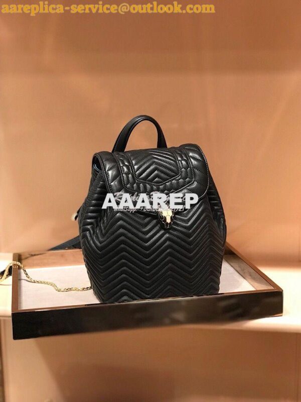 Replica Bvlgari Serpenti Forever Backpack 286538 Black 3