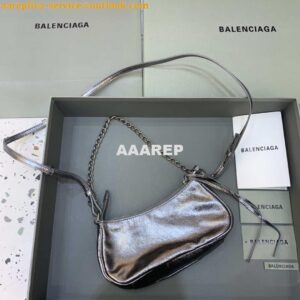 Replica Balenciaga 6940271VG9 Le Cagole Mini Multipouch in Silver Grey Arena lambskin 2