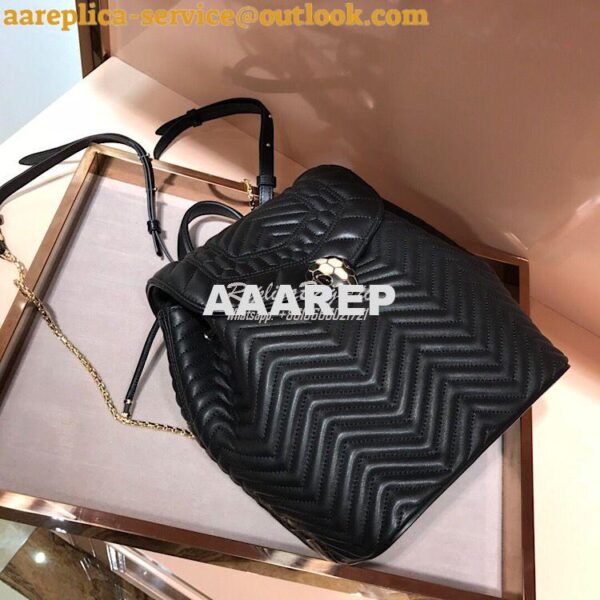 Replica Bvlgari Serpenti Forever Backpack 286538 Black 4