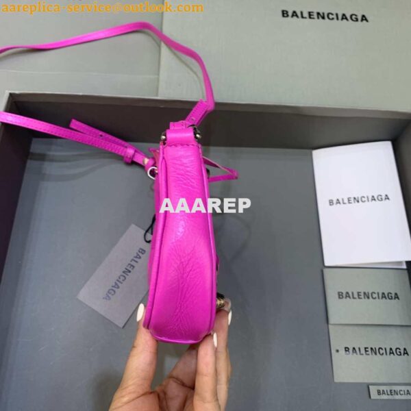 Replica Balenciaga 6940271VG9 Le Cagole Mini Multipouch in Sky Pink Arena lambskin 5