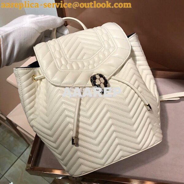 Replica Bvlgari Serpenti Forever Backpack 286538 White 4