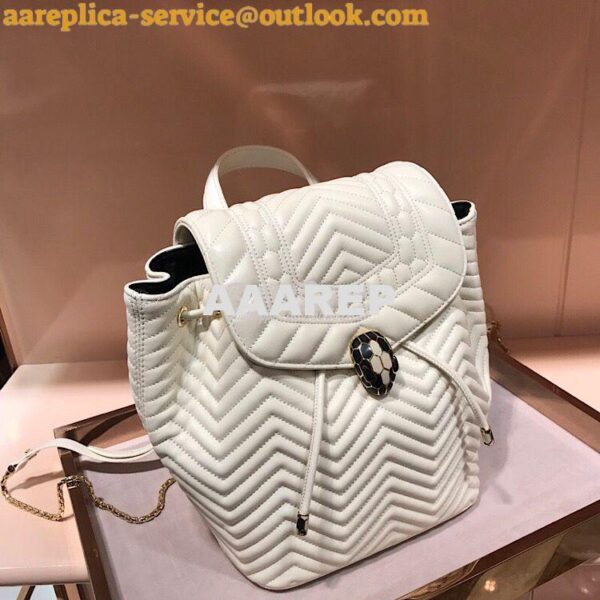 Replica Bvlgari Serpenti Forever Backpack 286538 White 5