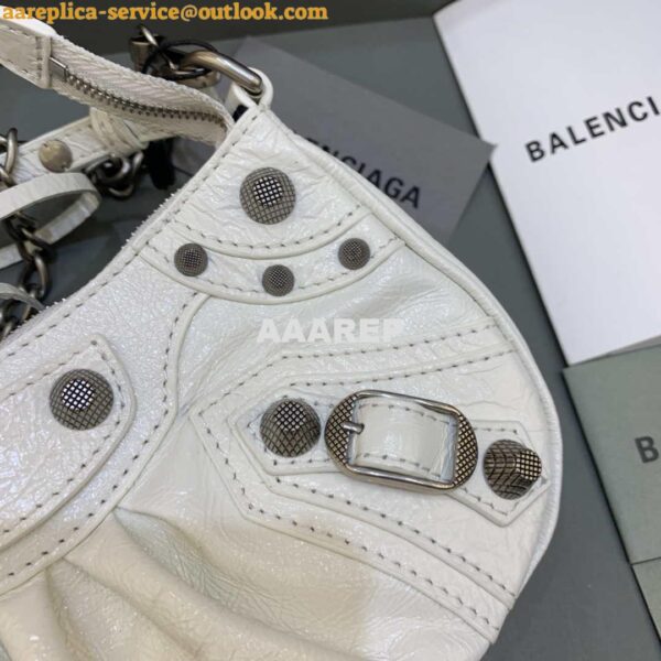 Replica Balenciaga 6940271VG9 Le Cagole Mini Multipouch in White Arena lambskin 7