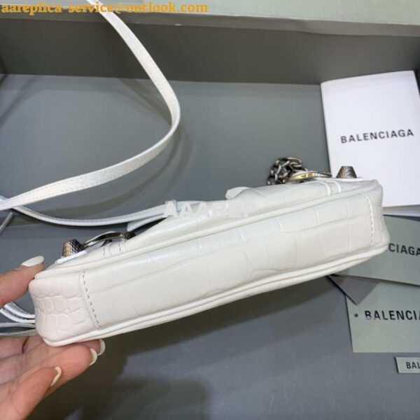 Replica Balenciaga 6940271VG9 Le Cagole Mini Multipouch in White Crocodile 6