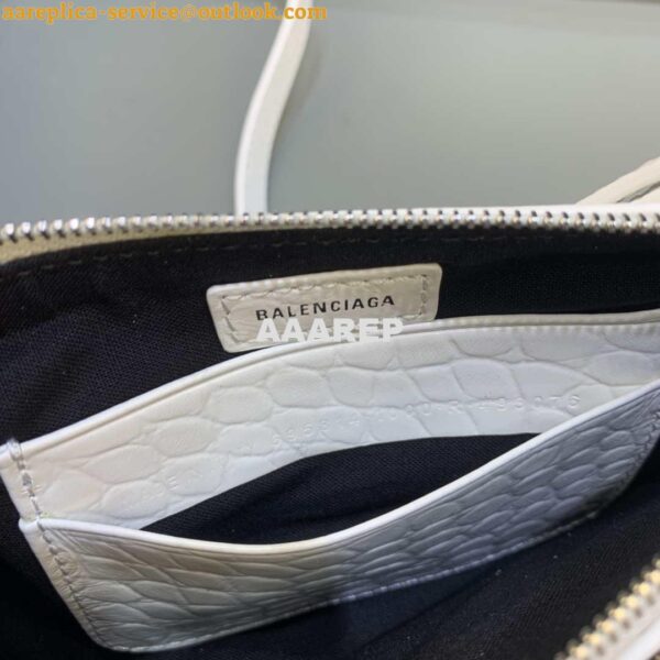 Replica Balenciaga 6940271VG9 Le Cagole Mini Multipouch in White Crocodile 10