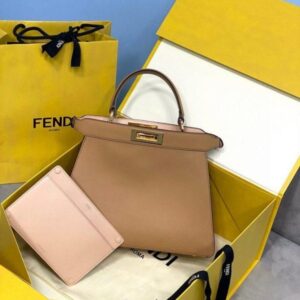 Replica Fendi 70193 Peekaboo ISEEU MEDIUM Apricot Leather Bag