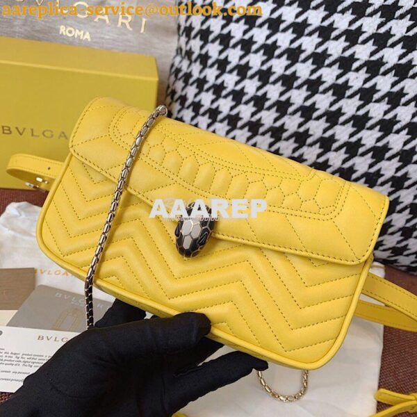 Replica Bvlgari Serpenti Forever Belt Bag 287853 Yellow 5