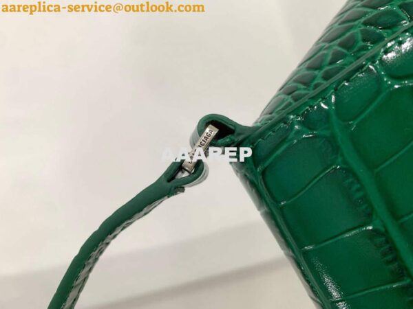 Replica Balenciaga 695645 Women's XX Small Flap Bag Crocodile Embossed In Green 9