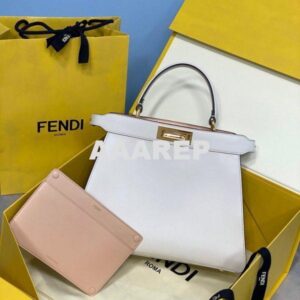 Replica Fendi 70193 Peekaboo ISEEU MEDIUM White Leather Bag