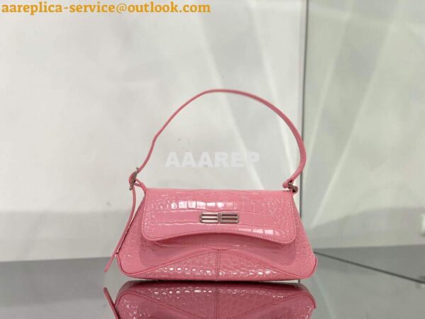 Replica Balenciaga 695645 Women's XX Small Flap Bag Crocodile Embossed In Pink 4