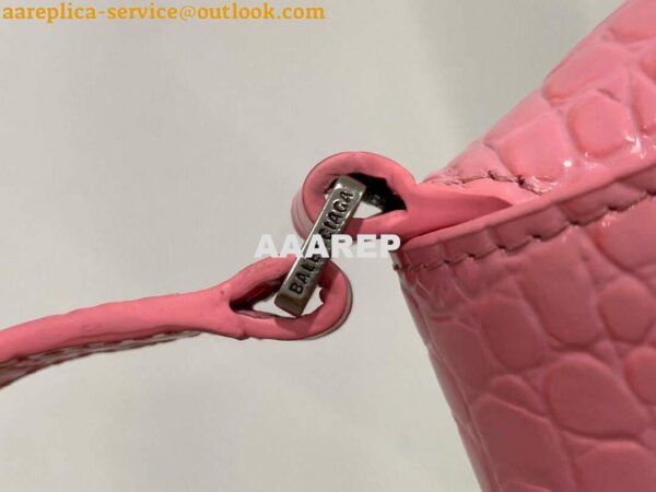 Replica Balenciaga 695645 Women's XX Small Flap Bag Crocodile Embossed In Pink 10