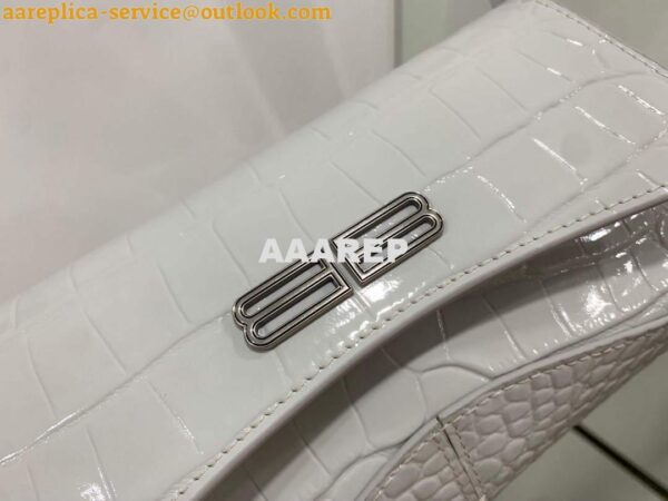 Replica Balenciaga 695645 Women's XX Small Flap Bag Crocodile Embossed In White 7