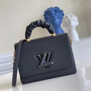 Replica Louis Vuitton Twist MM Bag In Black Taurillon Leather M58688 BLV714 2