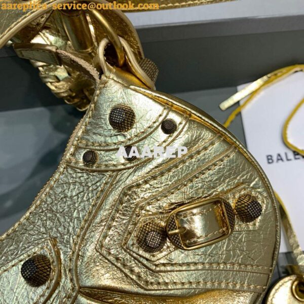 Replica Balenciaga 700940210 Women's Neo Cagole XS Handbag in gold Arena lambskin 7