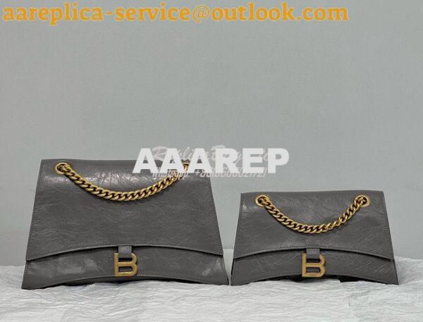 Replica Balenciaga Crush Medium Chain Bag In Dark Grey Crushed Calfski 3