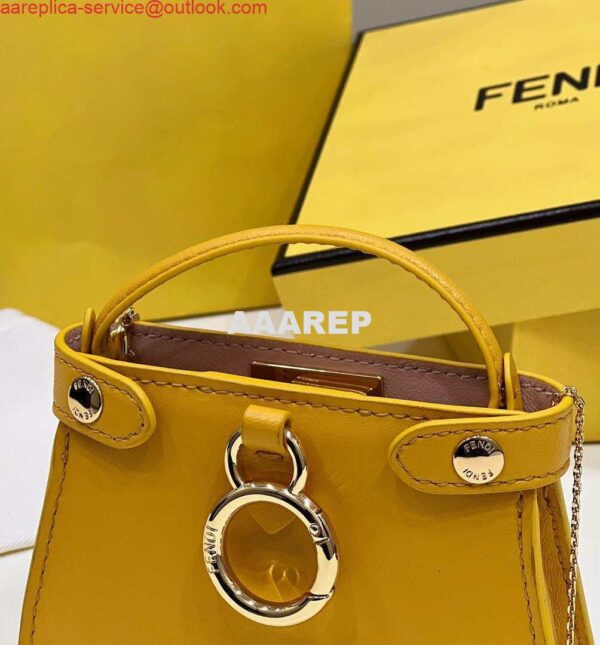 Replica Fendi 7AR993 FENDI PICO PEEKABOO Charm 8385 Yellow 3