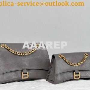 Replica Balenciaga Crush Medium Chain Bag In Dark Grey Crushed Calfski 2