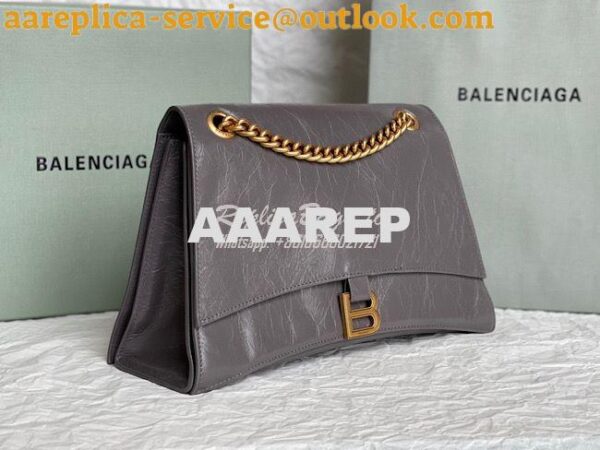 Replica Balenciaga Crush Medium Chain Bag In Dark Grey Crushed Calfski 6