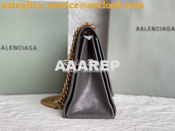 Replica Balenciaga Crush Medium Chain Bag In Dark Grey Crushed Calfski 7