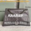 Replica Balenciaga Crush Medium Chain Bag In Dark Grey Crushed Calfski